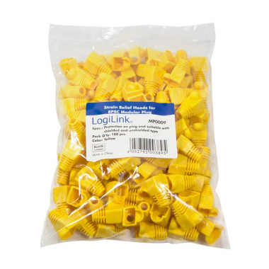 Logilink MP0009 - Funda Conector RJ45 Macho Amarillo (Bolsa 100 pcs)