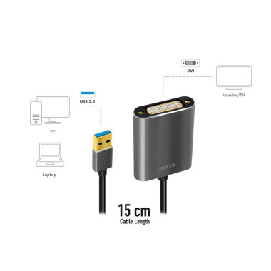 Logilink UA0232 - Conversor USB 3.0 a DVI | Marlex Conexion