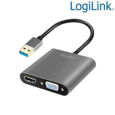 Logilink UA0234 - Conversor USB 3.0 a HDMI-VGA