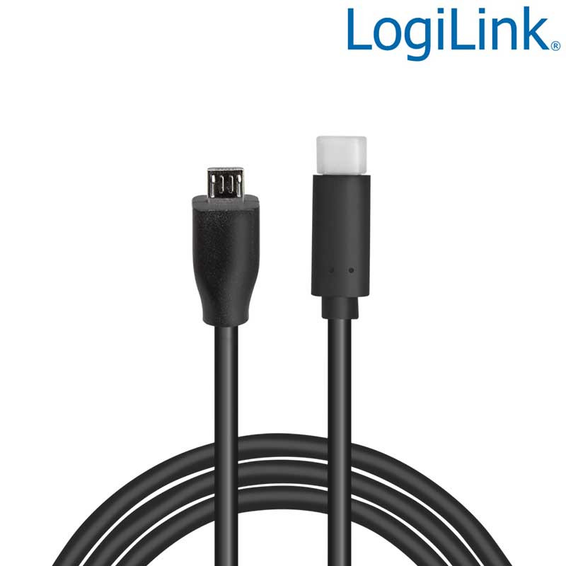 LogiLink CU0197 - 1m Cable USB 2.0 Tipo C Macho a Micro USB Macho, Negro