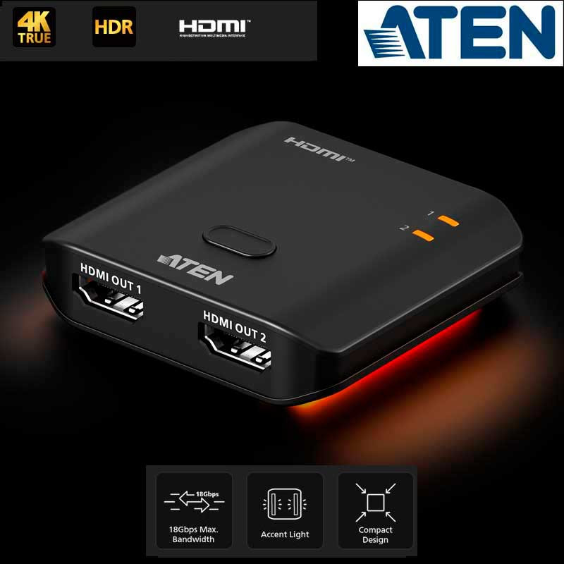 Aten VS4812 - Video Splitter HDMI 2.0 4K Real a 60Hz de 2 Puertos