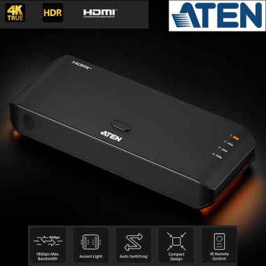 Aten VS4841 - Conmutador HDMI 2.0 4K Real a 60Hz de 2 Puertos