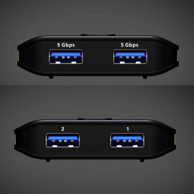 Aten US4322 - Conmutador para puertos USB 3.2 Gen 1 compartidos 2 x 2