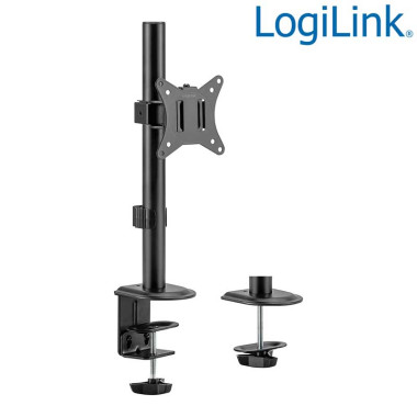 LogiLink BP0222 - Soporte para monitor, 17–32", 9 kg máx., inclinación, giro y rotación, brazo: 63 mm