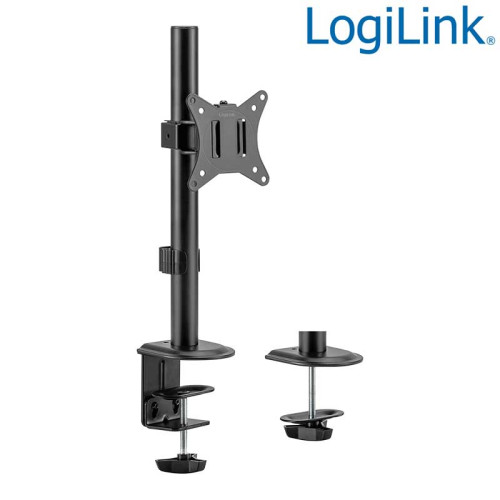 LogiLink BP0222 - Soporte para monitor, 17–32", 9 kg máx., inclinación, giro y rotación, brazo: 63 mm