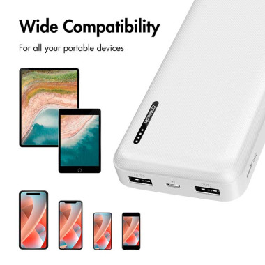 LogiLink PA0323W - Power bank 20.000 mAh, 2x USB-A, 1x USB-C Blanco
