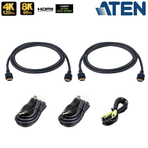 Aten 2L-7D02UH21X5 - 1,8m Kit de cables para KVMs Dual View universales 'secure'
