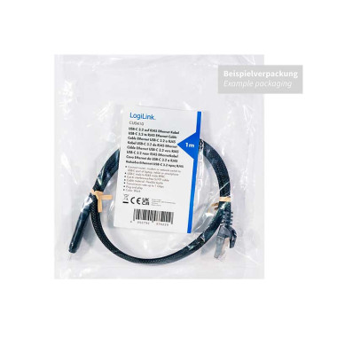 LogiLink CU0413 - 3m Cable Ethernet USB 3.2 Tipo C macho a RJ45 macho, 1 Gbps, activo, Negro