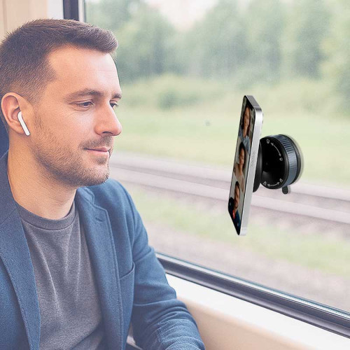 LogiLink AA0197 - Soporte magnético para smartphone con cierre giratorio y ventosa