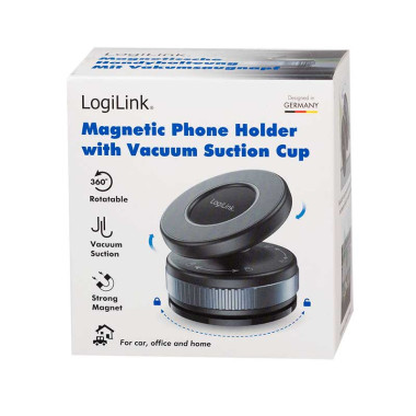 LogiLink AA0197 - Soporte magnético para smartphone con cierre giratorio y ventosa