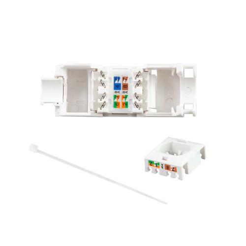 LogiLink NK4084 - Conector Hembra RJ45 UTP Cat.6A Keystone 180º, Sin Herramientas, Slim,Tapa antipolvo