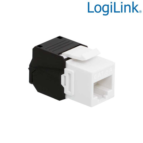 LogiLink NK4066 - Conector Hembra RJ45 UTP Cat.6A Keystone 180º, Sin Herramientas