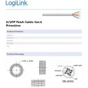 Logilink CPV0021 - 100m Bobina Cat.6 U/UTP FLEXIBLE COBRE | Marlex Conexion