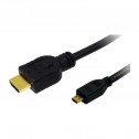 Logilink CH0030 - Cable HDMI Alta Velocidad A - D (micro) de 1 m | Marlex Conexion