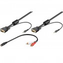 2m Cable VGA con Audio (D-sub HD15 , Jack 3,5) Macho-Macho | Marlex Conexion 