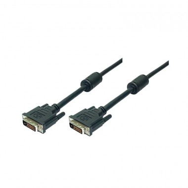 5m Cable DVI-D 24+1 con Doble Ferrita Macho-Macho Negro