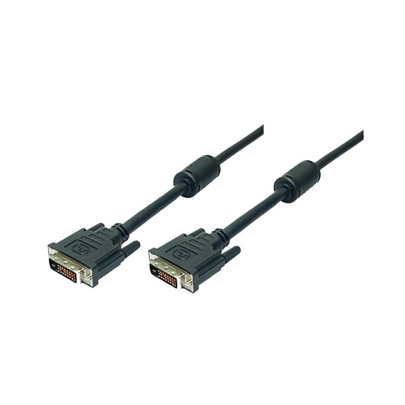 15m Cable DVI-D 24+1 Doble Ferrita Macho-Macho Negro | Marlex Conexion