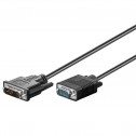 2m Cable DVI-I 12+5 Macho a VGA Macho sin ferrita Negro | Marlex Conexion
