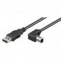 Cable USB 2.0 A-B Acodado Negro de 2m | Marlex Conexion
