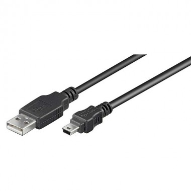 0,15m Cable USB 2.0 A-MINI B 5pins Negro