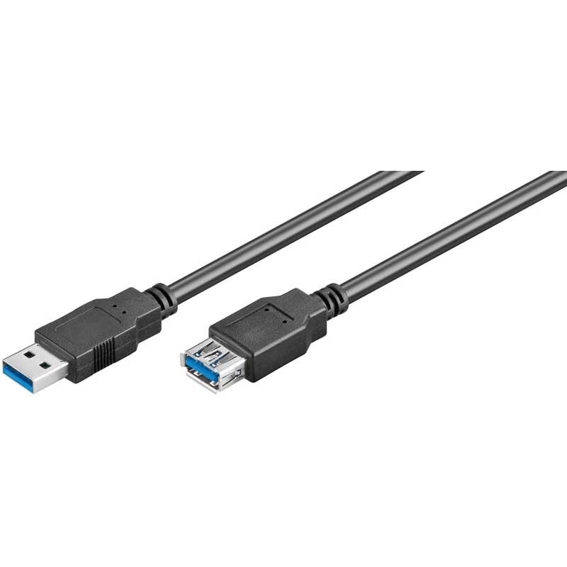 5m Cable USB 3.0 A- A Macho - Hembra Negro |Marlex Conexion