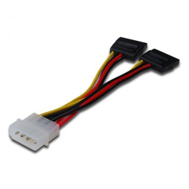 0,15m Cable / Adaptador Alimentación Molex a 2 SATA