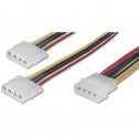 Logilink CP0001 - 20cm Cable de Alimentacion Molex 1 Macho a 2 Hembra