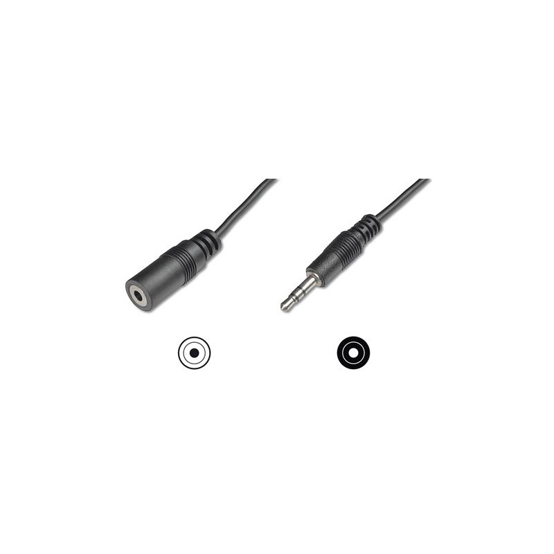 2m Cable Audio Stereo Jack 3,5" Macho-Hembra | Marlex Conexion