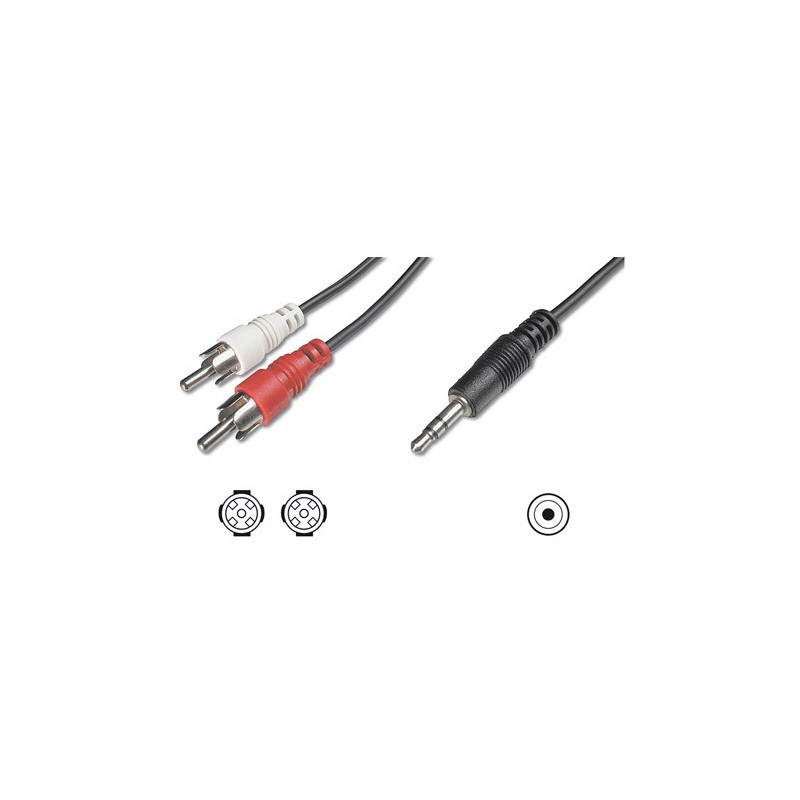 Logilink CA1043 - 5m Cable Audio Stereo Jack 3,5" a 2 RCA Macho-Macho | Marlex Conexion