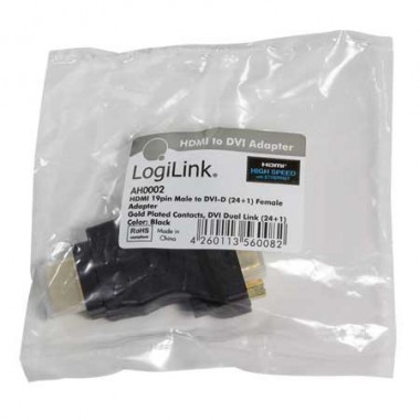 Logilink AH0002 - Adaptador HDMI tipo A Macho a DVI (24+1) Hembra | Marlex Conexion