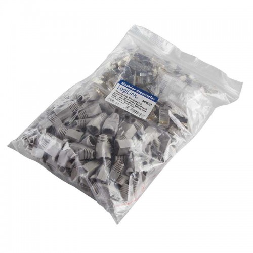 Logilink MP0021 - Conector RJ45 Macho FTP Cat6 ,Capuchón,Guia(100 pcs)