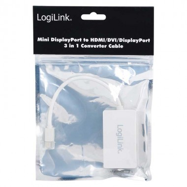 Logilink CV0045A - Cable Conversor Mini DisplayPort 1.2 Macho a HDMI-DVI-DP Hembra