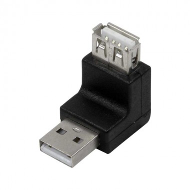 Adaptador USB 2.0 A Macho-Hembra Acodado 270º Logilink AU0027