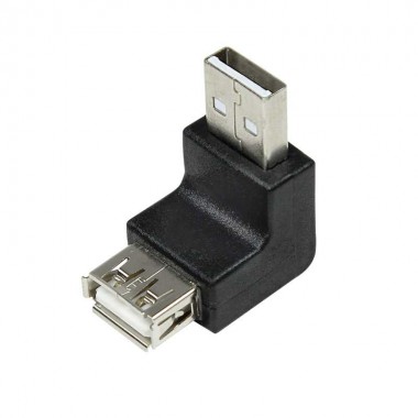 Adaptador USB 2.0 A Macho-Hembra Acodado 90º Logilink AU0025