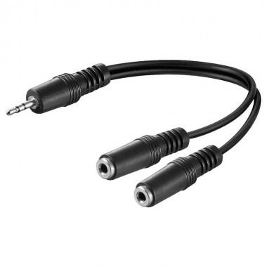 20cm Cable Adapt. audio 1M a 2H Jack 3,5 Stereo Logilink CA1046