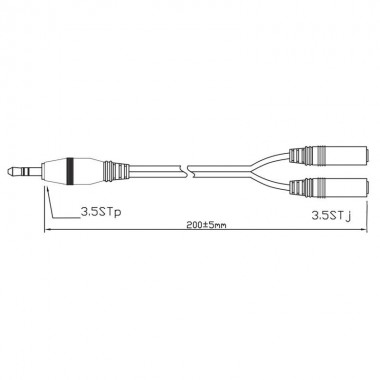 Logilink CA1046 - 20cm Cable Adapt. audio 1M a 2H Jack 3,5 Stereo | Marlex Conexion