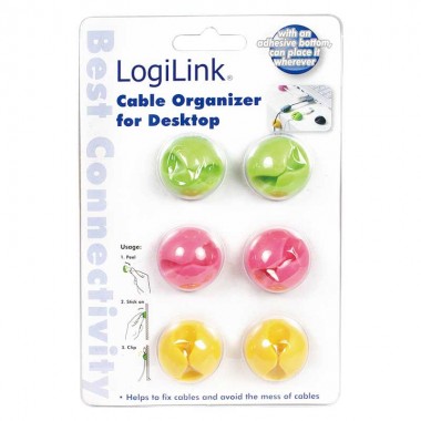 Logilink KAB0010 - Organizador de Cable de Colores ( 6 pcs ) | Marlex Conexion