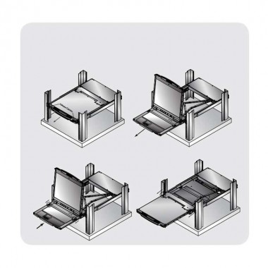 Aten CL5816N - KVM LCD 19" de 16 puertos, Dual Rail para Rack 19''