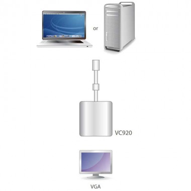 Aten VC920 - Conversor Mini DisplayPort 1.1 a VGA | Marlex Conexion