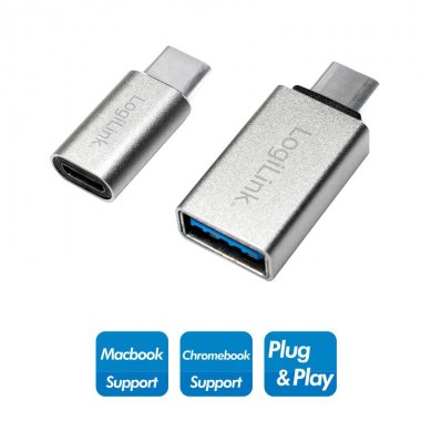 Adaptador USB 3.1 Tipo C a USB 3.0 y Micro USB Hembra Logilink AU0040