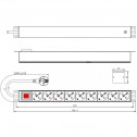 Logilink PDU9C02 - Regleta de alimentación Rack 19" de 9 tomas con interruptor | Marlex Conexion