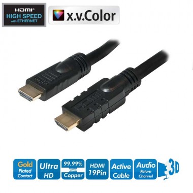 15m Cable HDMI 2.0 Amplificado Alta Velocidad con Ethernet HQ 4K Logilink CHA0015