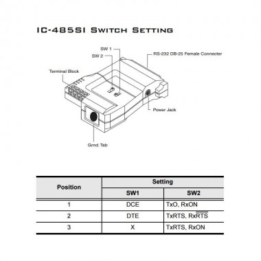 Aten IC485SI - Conversor Serie RS232 - 422/485 ISOLATED