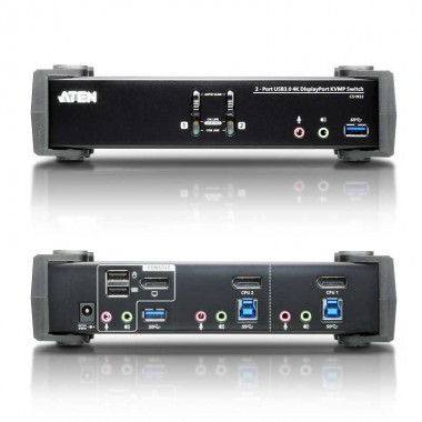 Aten CS1922 - KVM de 2 Puertos USB 3.0 DisplayPort 1.2, 4K con Audio