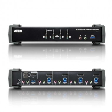 Aten CS1924 - KVM de 4 Puertos USB 3.0 DisplayPort 1.2, 4K con Audio