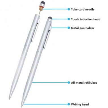 Logilink AA0041 - Boligrafo Touch Pen para Smartphone, Tablet, plata
