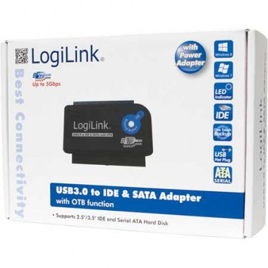  Logilink AU0028A - Adaptador USB 3.0 a IDE & SATA con OTB | Marlex Conexion