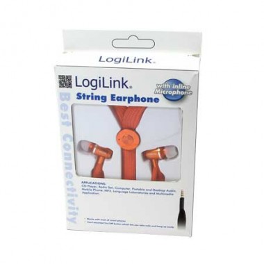 Logilink HS0027 - Auriculares "String" in-ear con microfono Naranja | Marlex Conexion