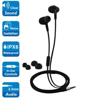 Logilink HS0042 - Auriculares in-ear Resistentes al Agua(IPX6) Negro | Marlex Conexion