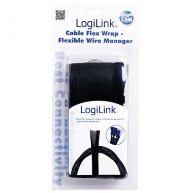 Logilink KAB0006 | Cubre Cable FlexWrap, Diametro 32mm, 1,8m, Negro | Marlex Conexion